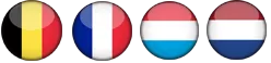 drapeaux belgique, france, pays-bas, luxembourg
